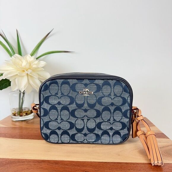 NWT Coach Mini Camera Bag In Signature Chambray Denim color‎ - Picture 1 of 7